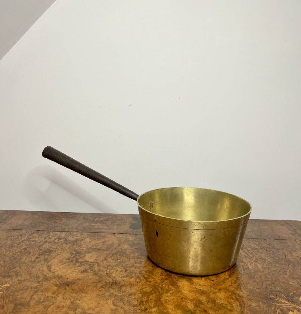 Antique Victorian quality heavy brass jam pan 