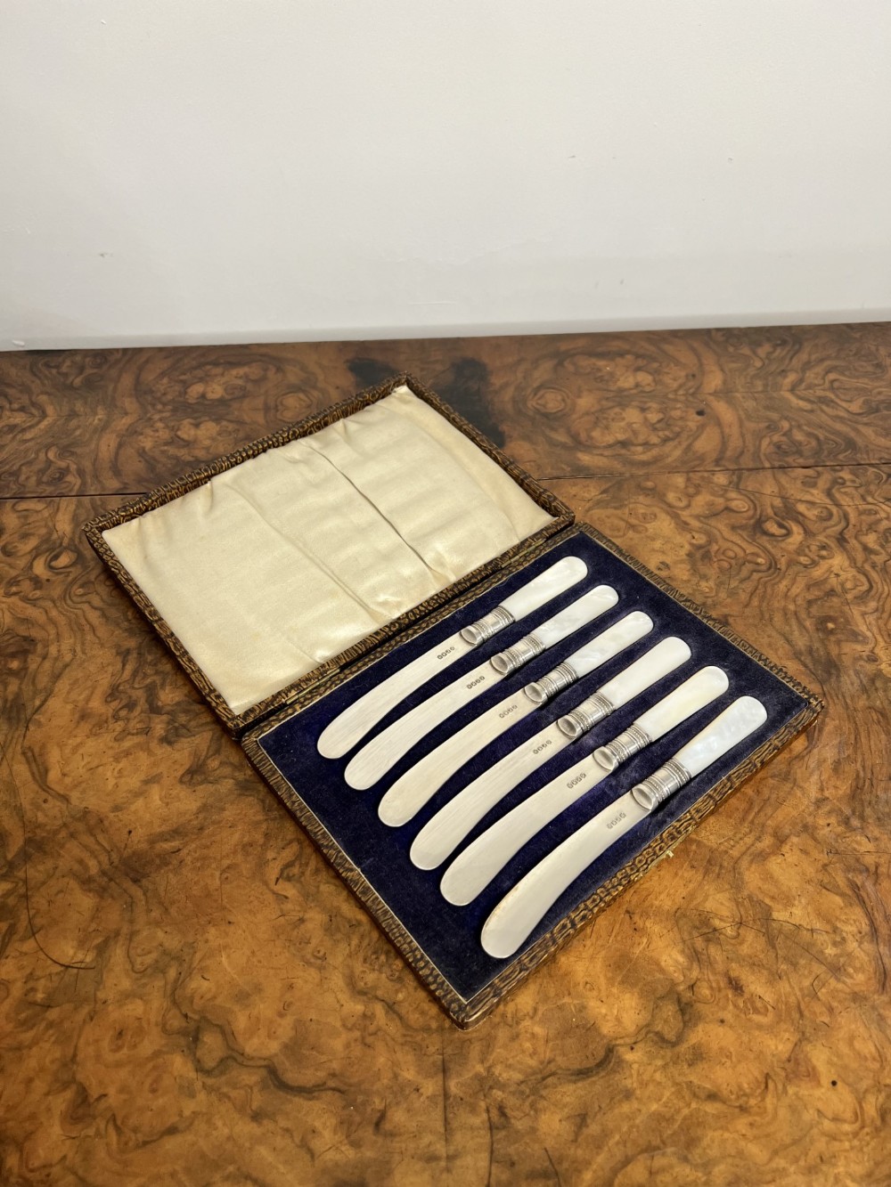 Antique Edwardian set of six butter knives 