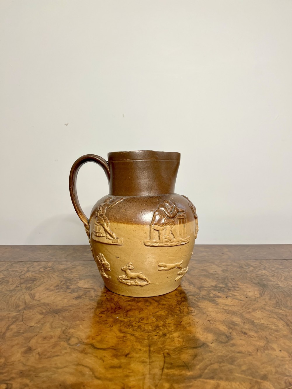 Large antique Victorian Doulton Lambeth harvest jug