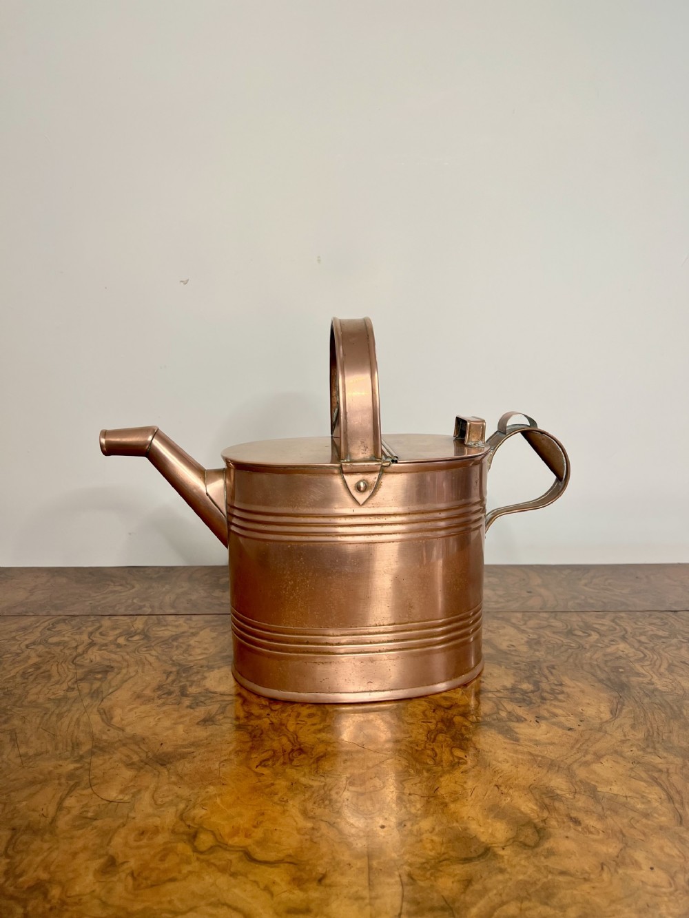 Unusual antique Edwardian copper watering can 