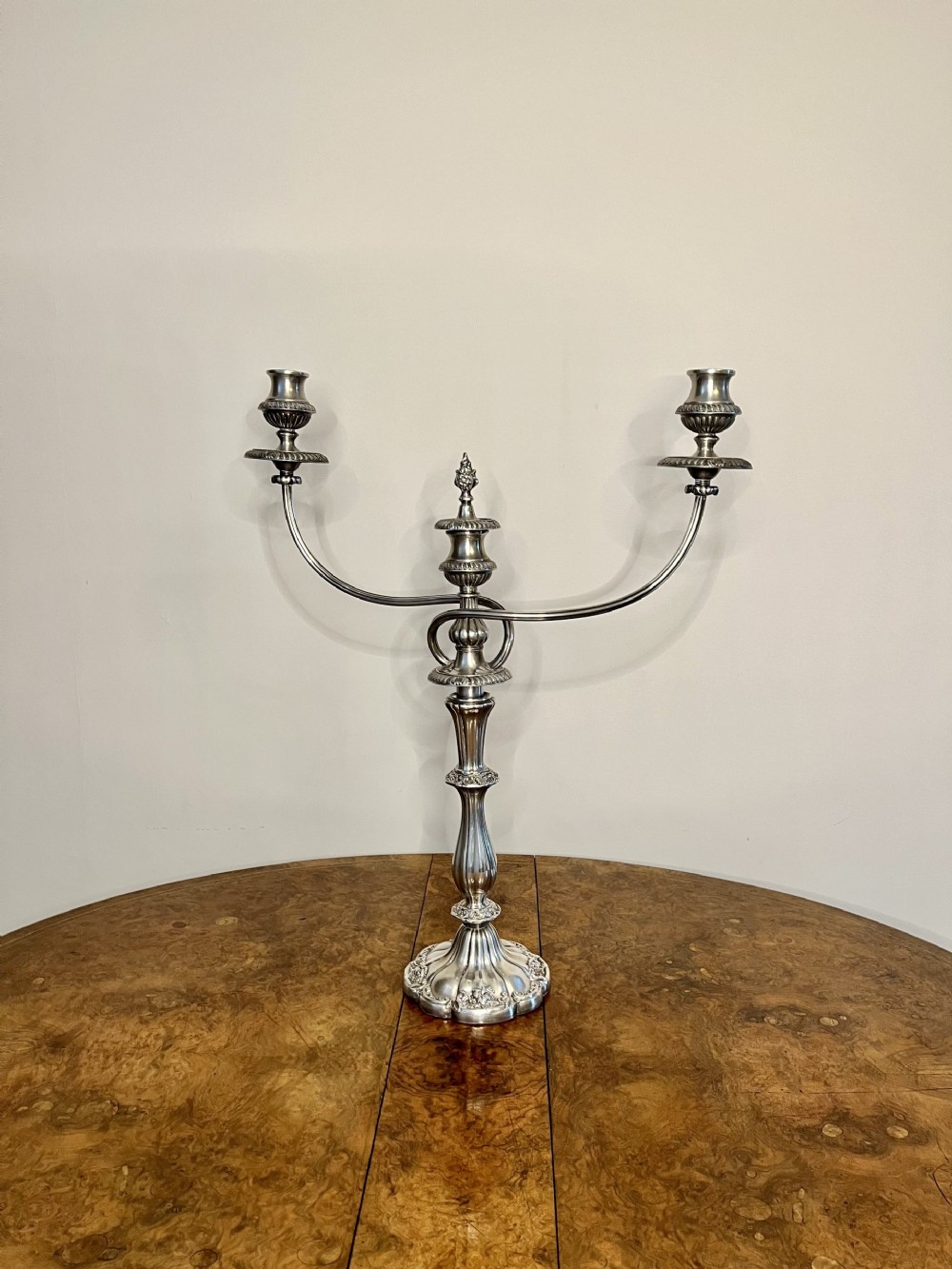 Fine quality antique Victorian silver plated candelabra