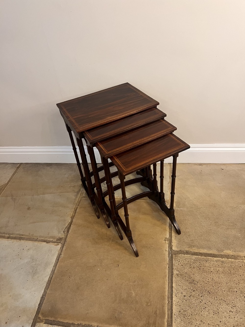 Lovely antique Edwardian mahogany nest of four tables 