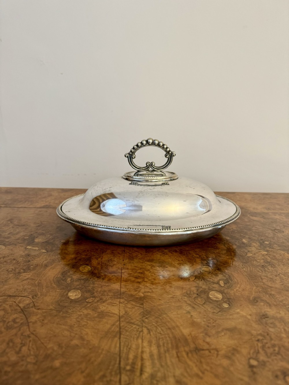 Wonderful quality antique Edwardian silver plated entree dish 