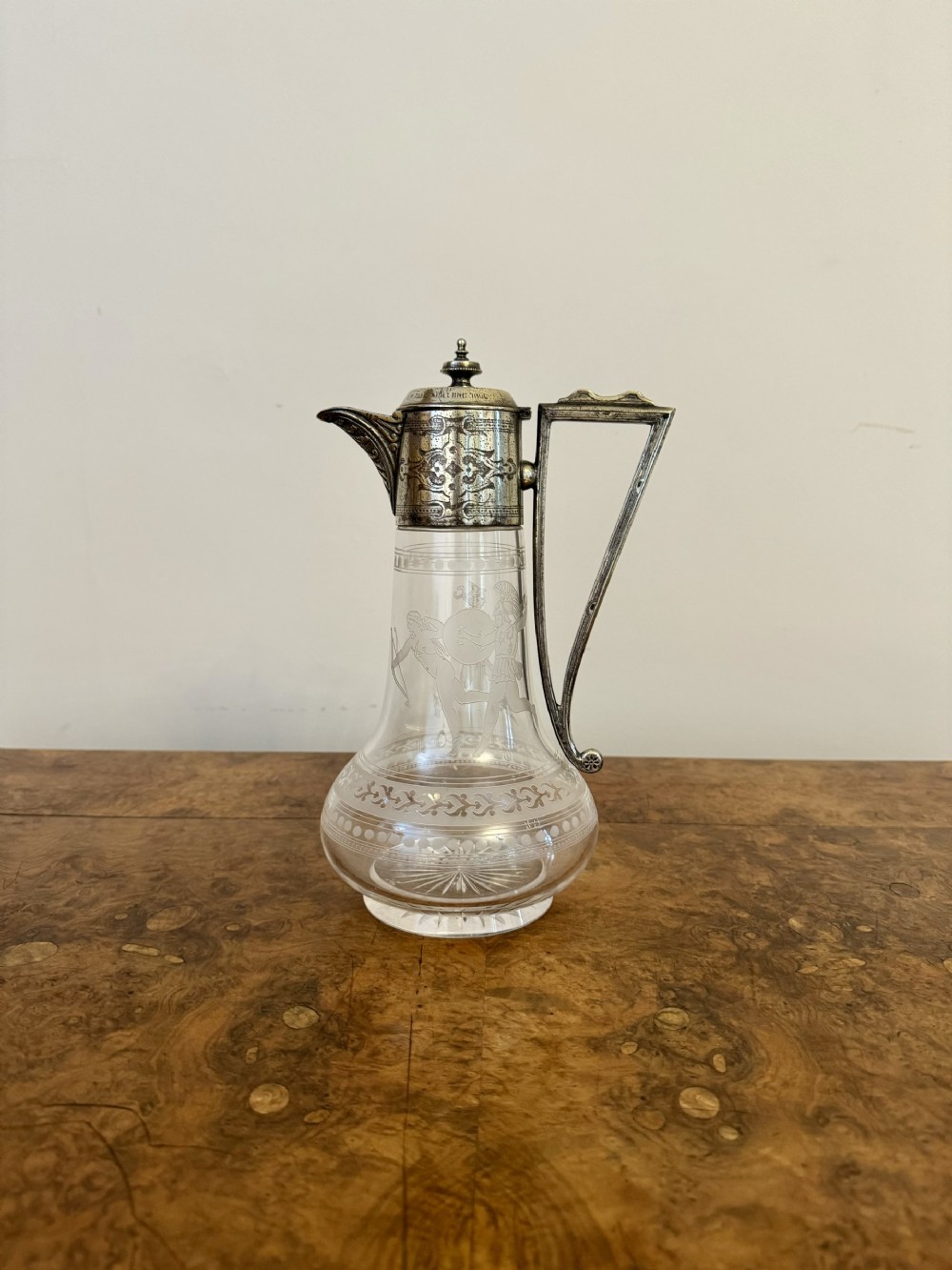 Outstanding quality antique Victorian silver plated claret jug by John Northwood