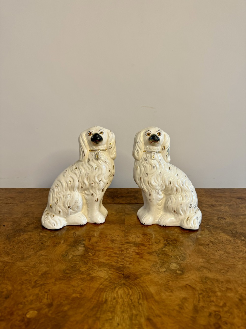 Pair of antique Victorian Staffordshire dogs