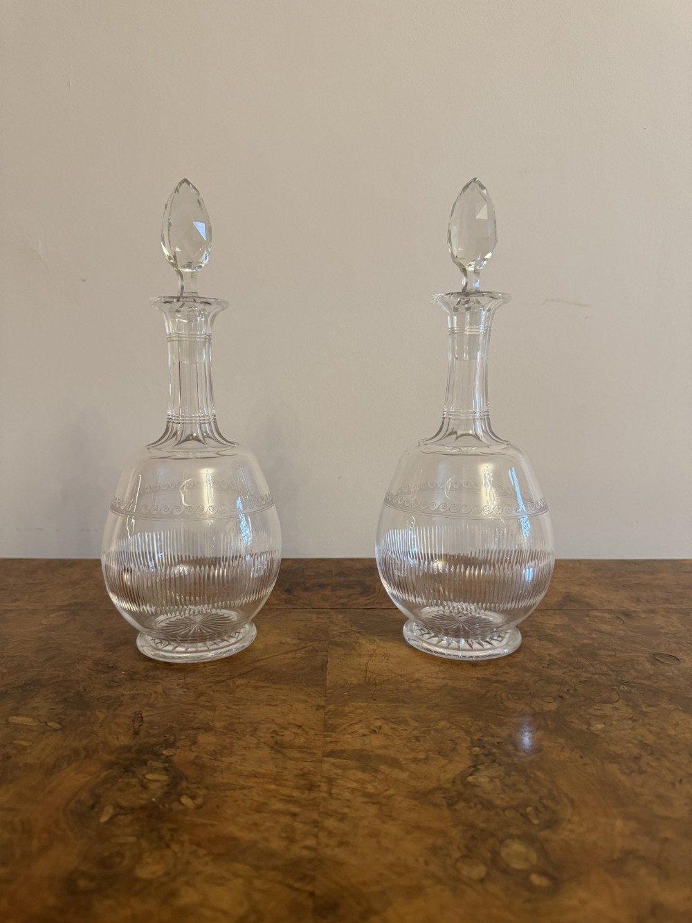 Stunning pair of antique Victorian decanters 