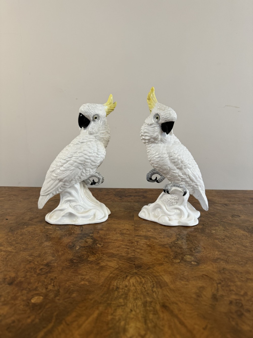 Elegant pair of mid century cockatoos by T.J Jones 