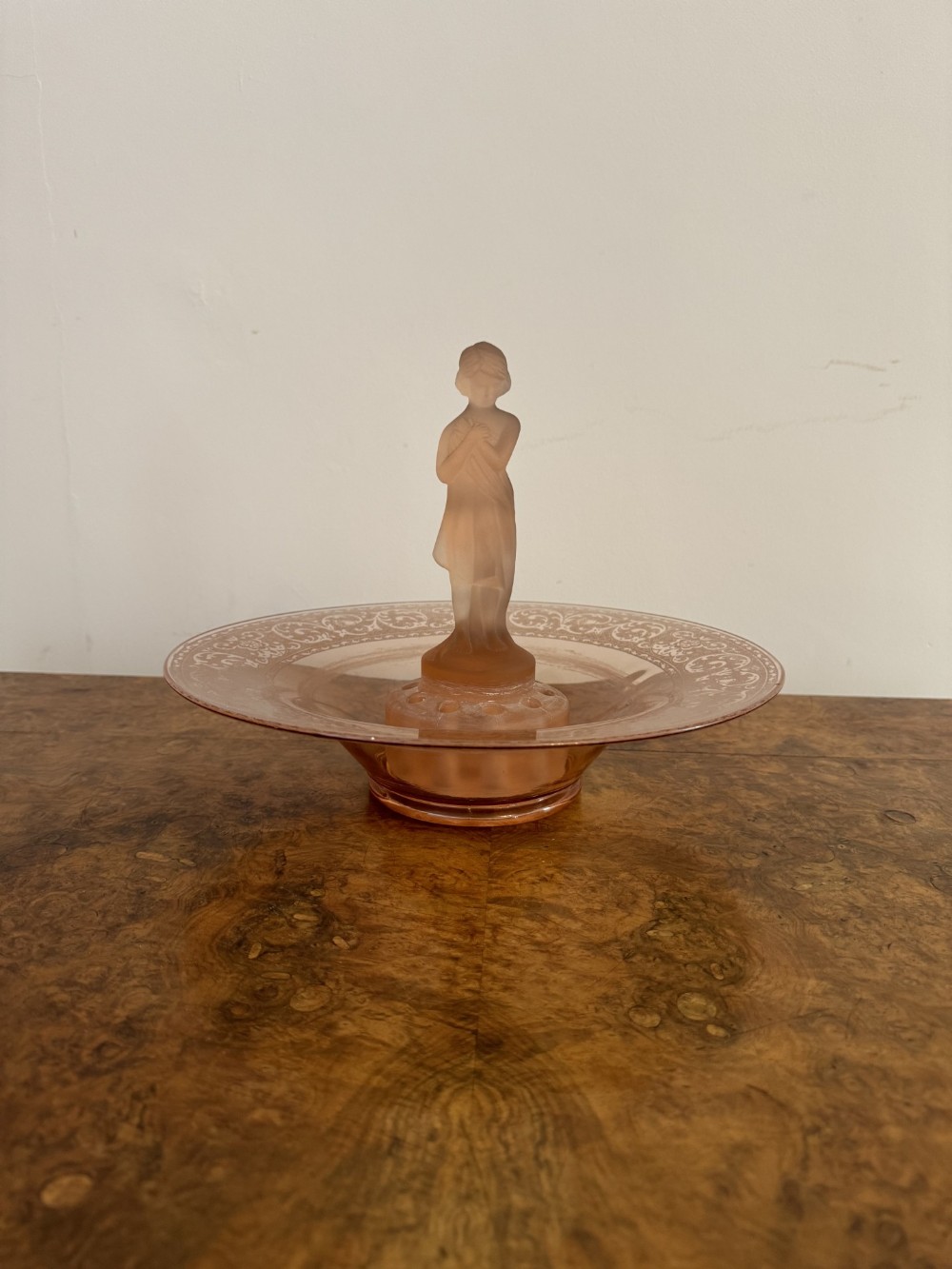 Unusual antique Art Deco quality glass centrepiece