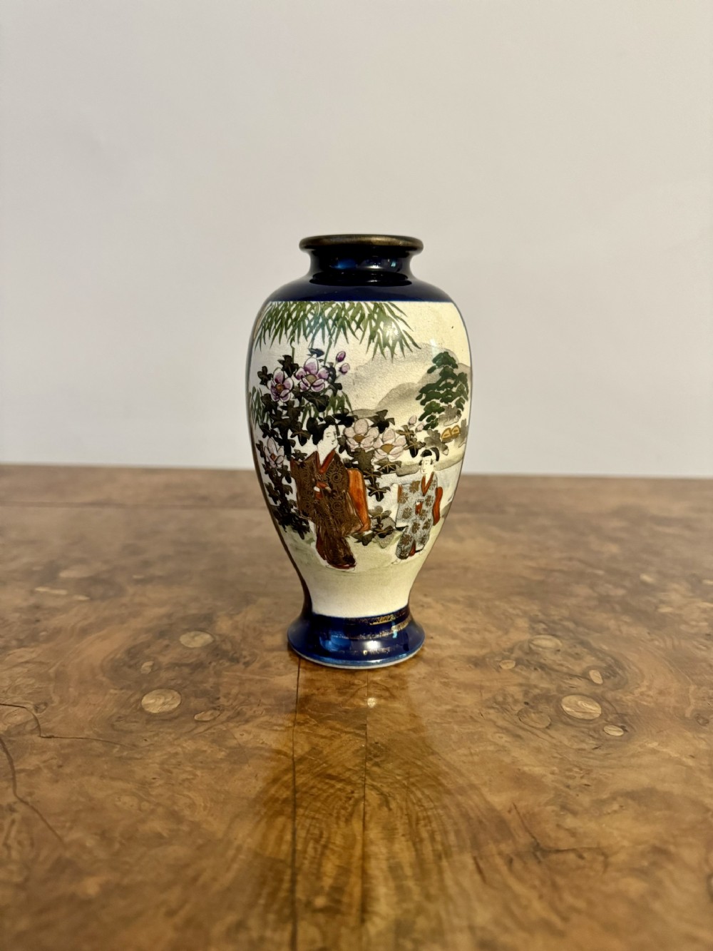 Quality antique Japanese satsuma baluster vase