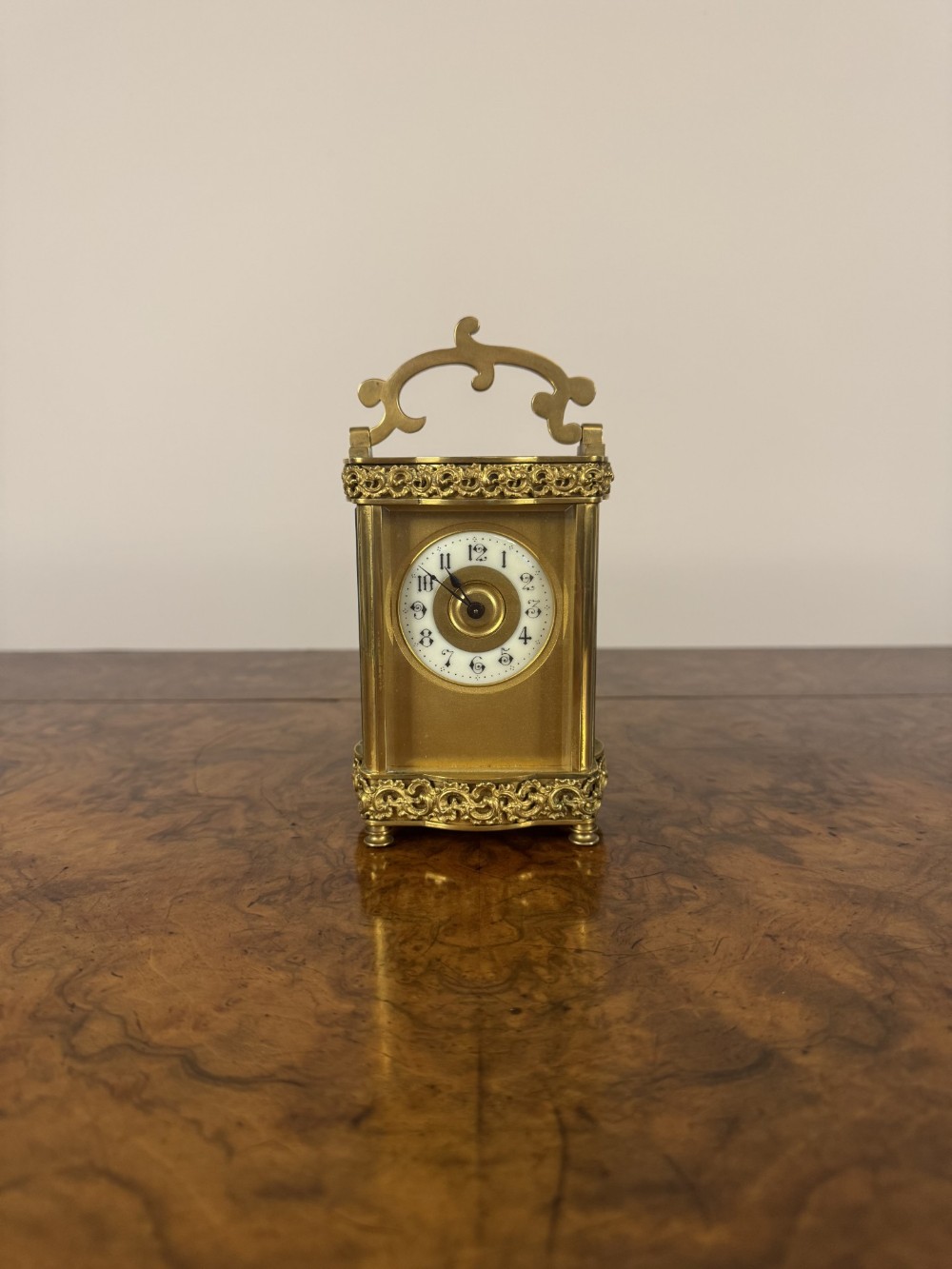 Fine quality antique Victorian ornate brass carriage clock
