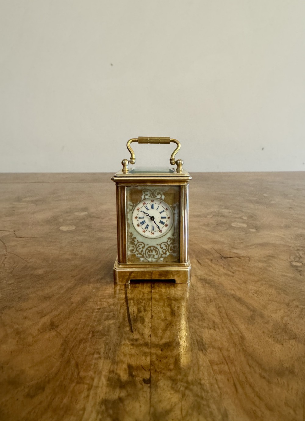 Fine quality antique Edwardian miniature carriage clock 