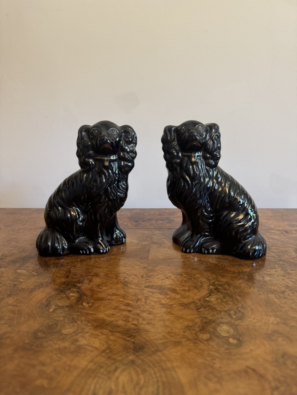 Lovely quality pair of antique Victorian Staffordshire dogs 