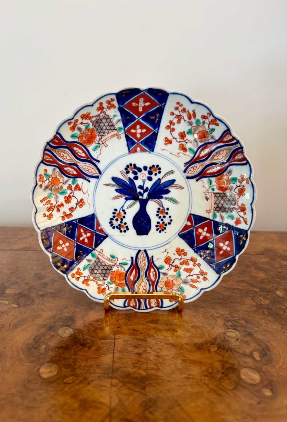 Lovely quality pair of antique Japanese Imari plates  View II