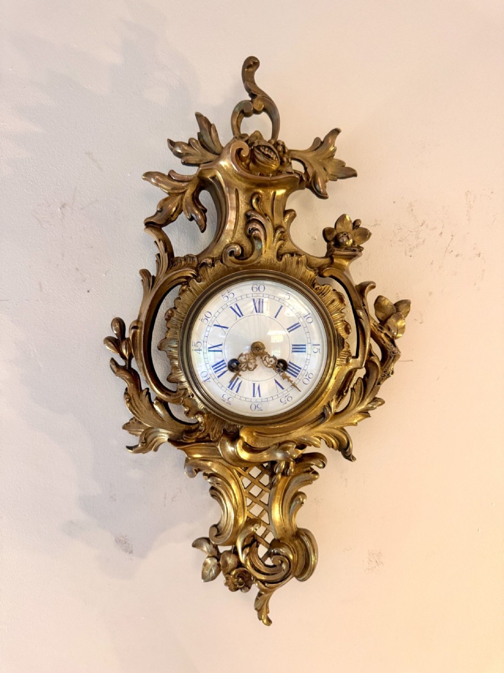 Stunning quality antique Victorian French neo Rococo wall clock 