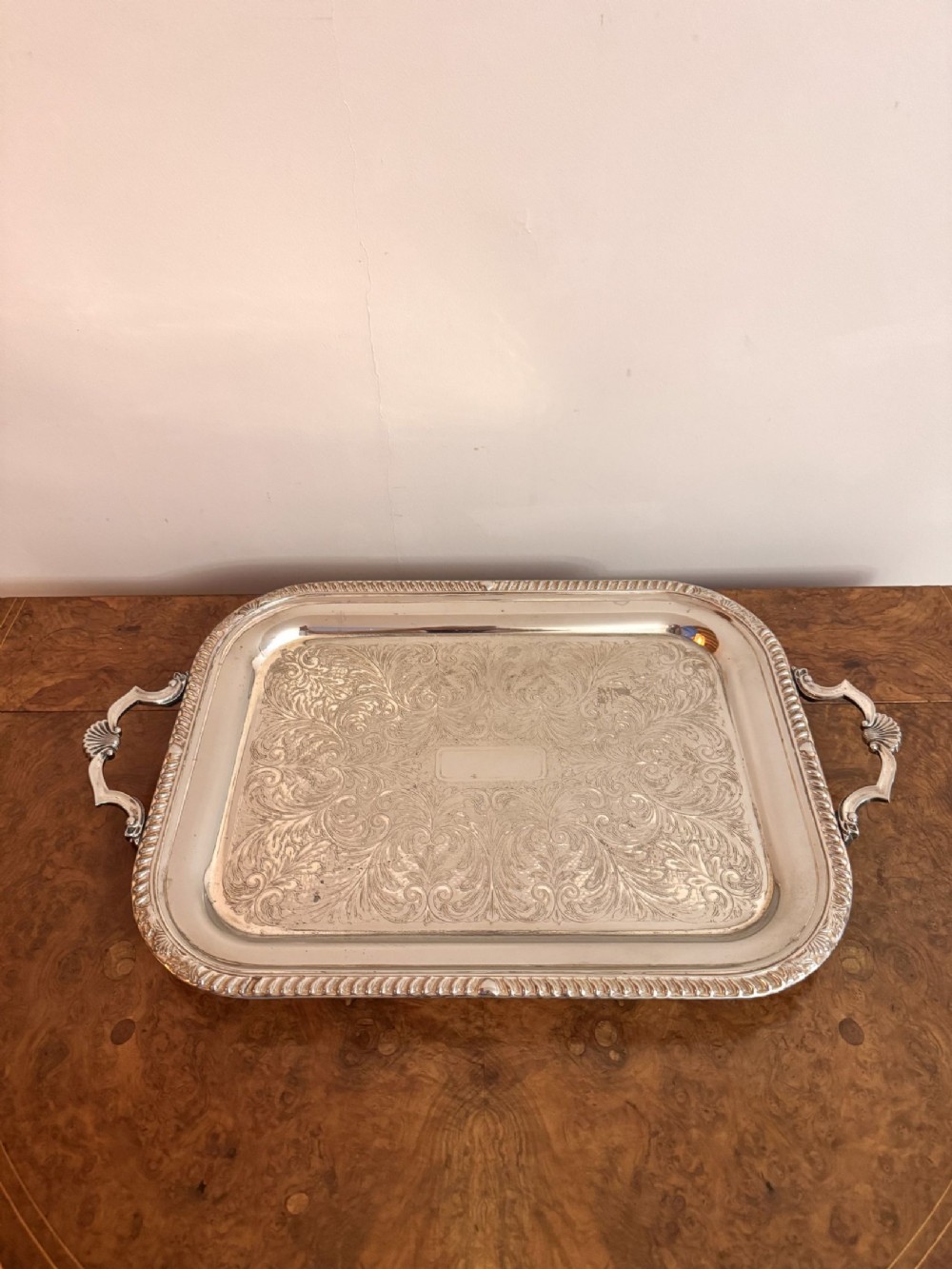 Fine quality antique Edwardian silver plated tray 