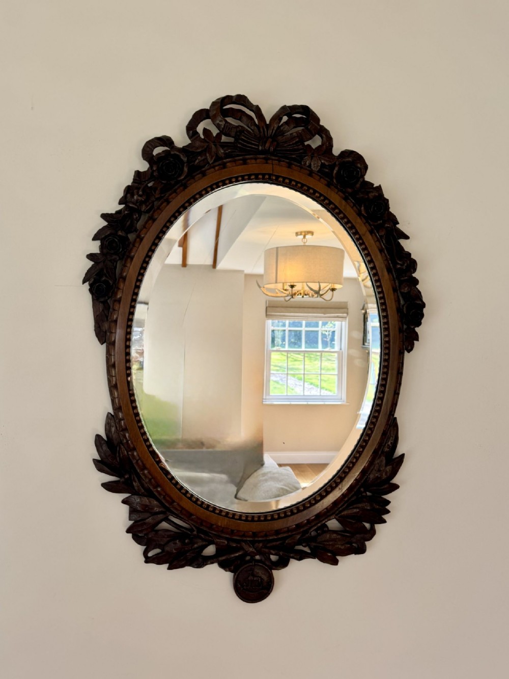 Fantastic quality antique 19th century carved oak wall mirror