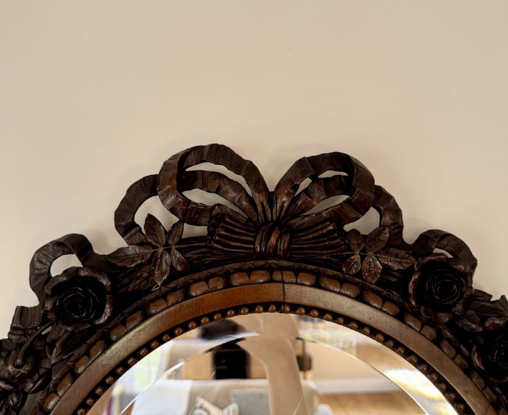 Fantastic quality antique 19th century carved oak wall mirror View VIII