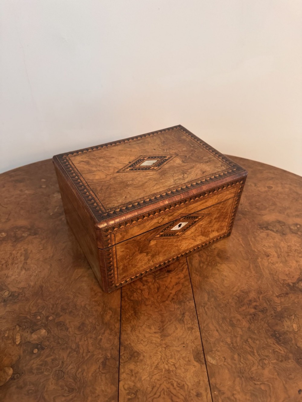 Fantastic quality antique Victorian Tunbridge ware vanity box 