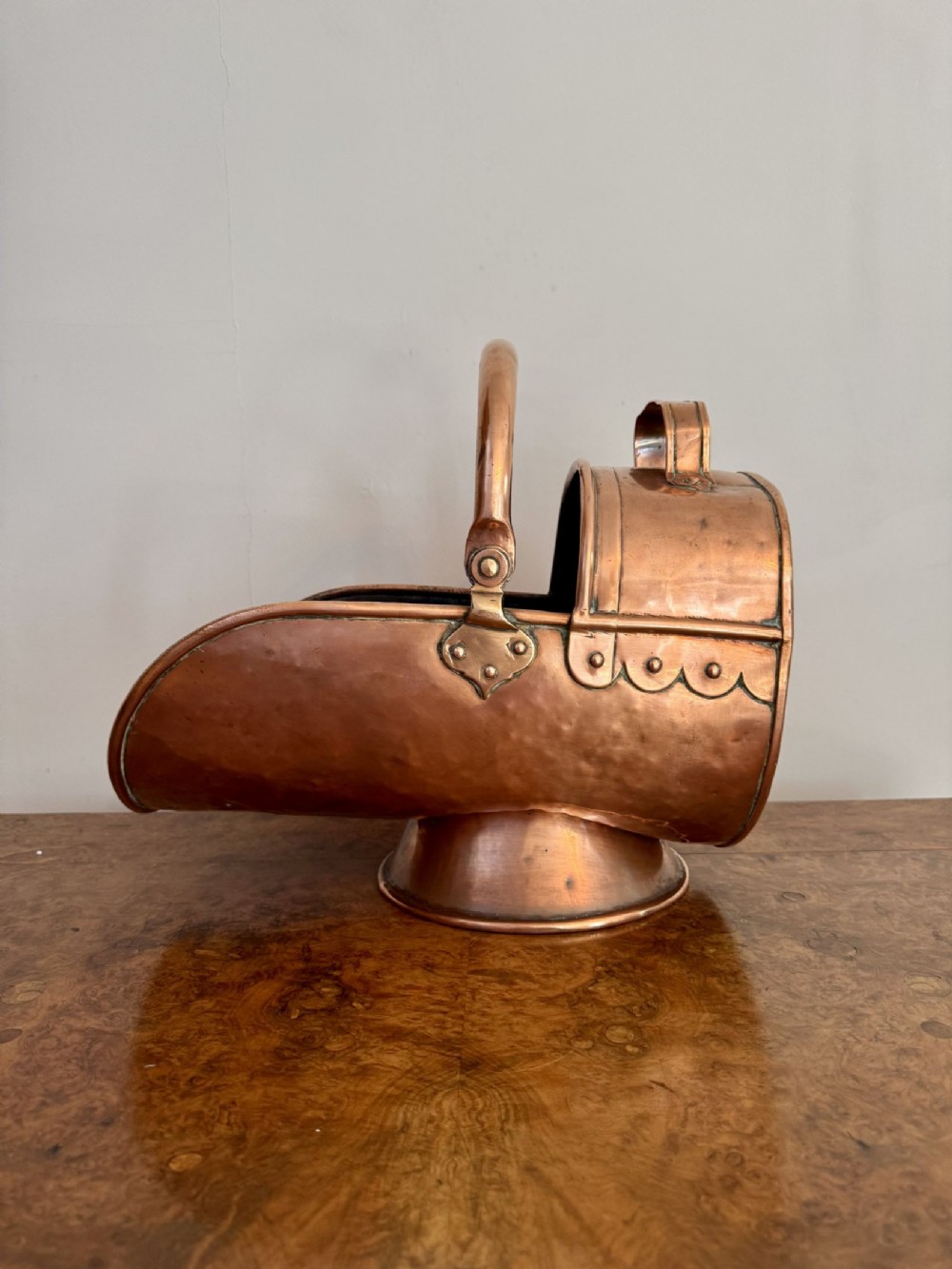 Quality antique Victorian Copper Coal Scuttle