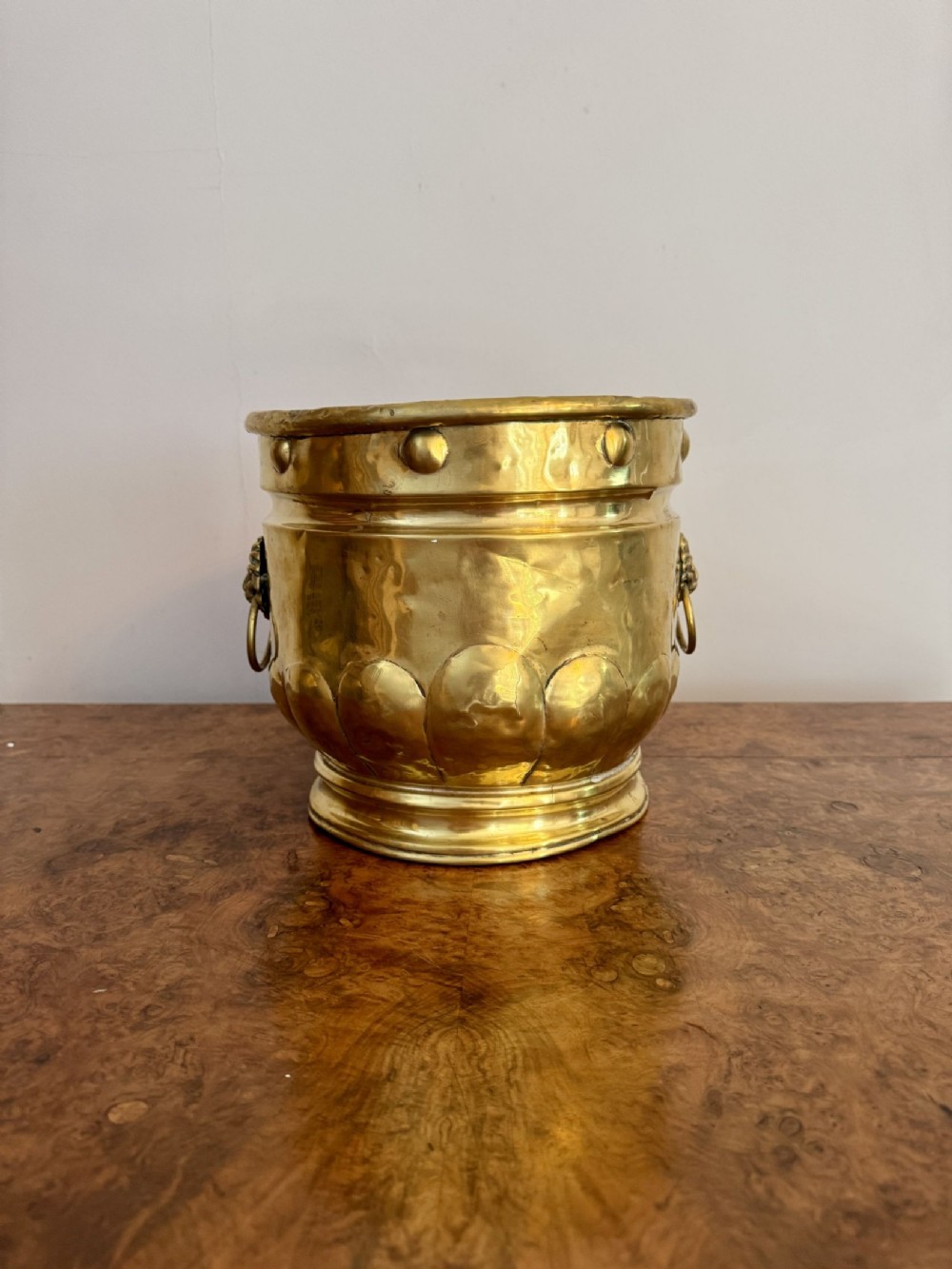 Antique Victorian brass jardiniere 