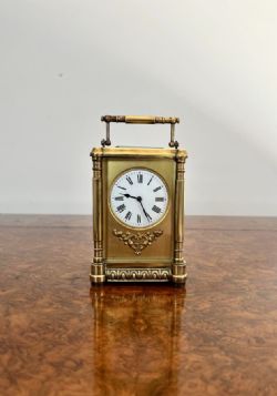 FANTASTIC QUALITY LARGE ANTIQUE VICTORIAN ORNATE BRASS CARRIAGE CLOCK