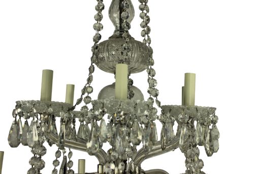 A LARGE XIX CENTURY ENGLISH CUT GLASS CHANDELIER - ADDITIONAL PHOTO 1
