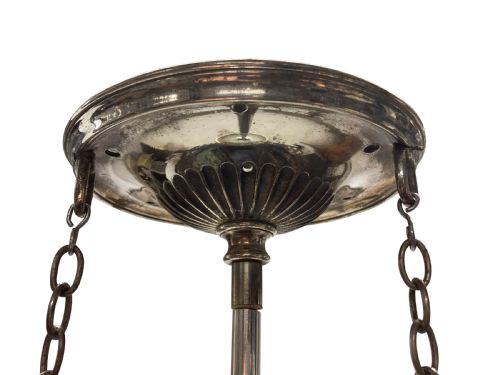 AN ENGLISH EDWARDIAN GLASS PENDANT LIGHT - ADDITIONAL PHOTO 3
