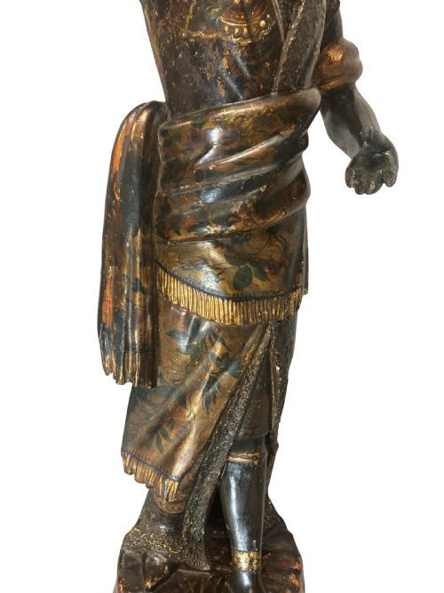 A XIX CENTURY VENETIAN BLACKAMOOR TORCHERE - ADDITIONAL PHOTO 1