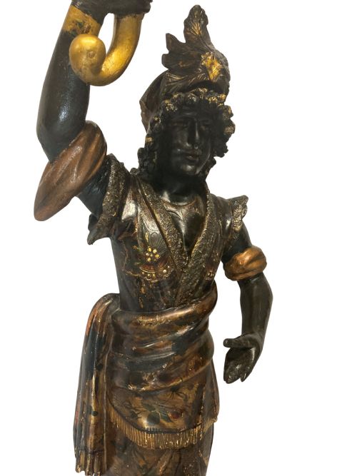 A XIX CENTURY VENETIAN BLACKAMOOR TORCHERE - ADDITIONAL PHOTO 6