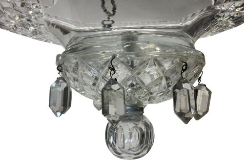A FINE ENGLISH CUT GLASS SILVER PLATED XIX CENTURY DISH LIGHT - ADDITIONAL PHOTO 6