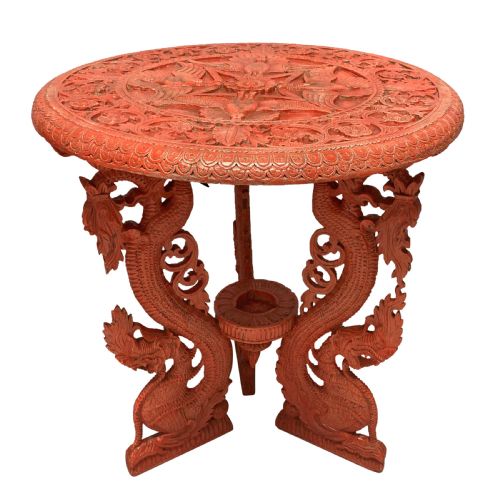 A CHINESE GLAZED CINNABAR SIDE TABLE - ADDITIONAL PHOTO 4