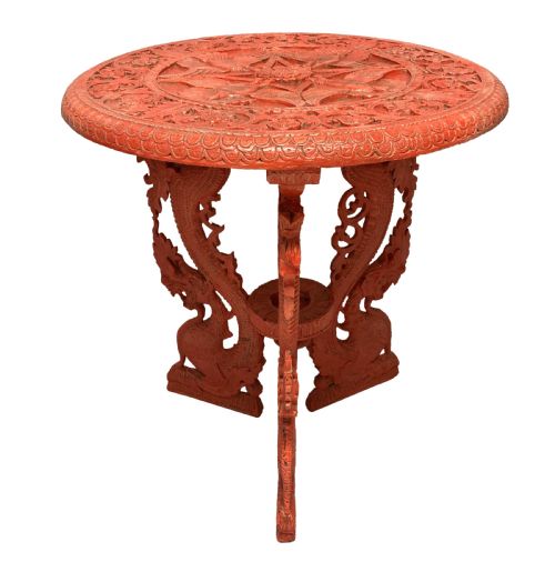 A CHINESE GLAZED CINNABAR SIDE TABLE - ADDITIONAL PHOTO 5