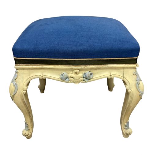 A PAIR OF PAINTED LOUIS XV STYLE STOOLS - ADDITIONAL PHOTO 1