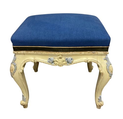 A PAIR OF PAINTED LOUIS XV STYLE STOOLS - ADDITIONAL PHOTO 2