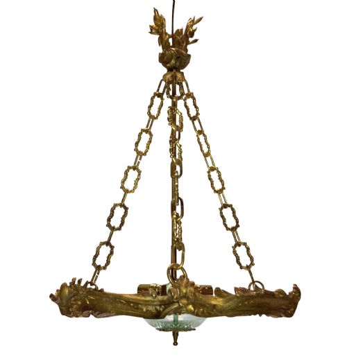 A FRENCH ORMOLU CUT GLASS PLAFFONIER - ADDITIONAL PHOTO 1