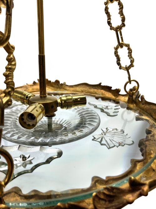 A FRENCH ORMOLU CUT GLASS PLAFFONIER - ADDITIONAL PHOTO 2