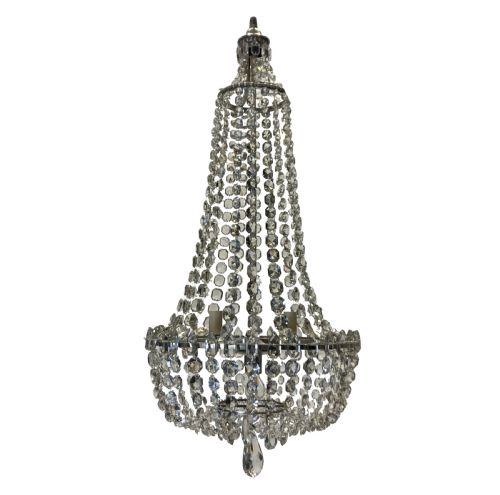 AN ENGLISH CUT GLASS TENT BAG CHANDELIER - ADDITIONAL PHOTO 1