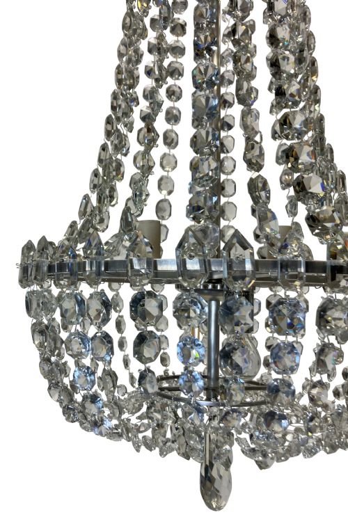 AN ENGLISH CUT GLASS TENT BAG CHANDELIER - ADDITIONAL PHOTO 2