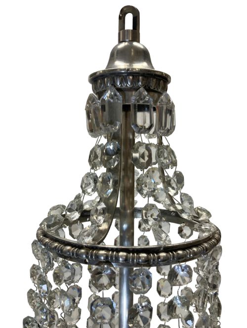 AN ENGLISH CUT GLASS TENT BAG CHANDELIER - ADDITIONAL PHOTO 4