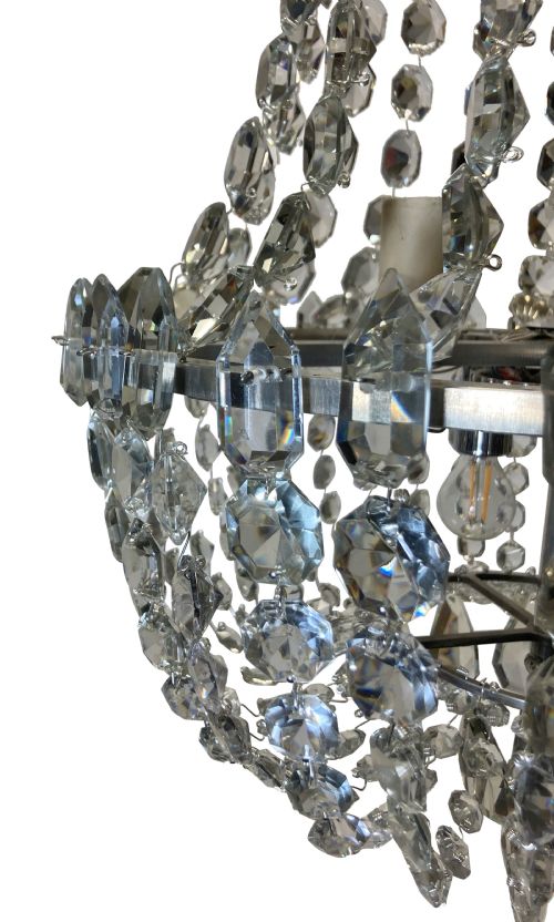 AN ENGLISH CUT GLASS TENT BAG CHANDELIER - ADDITIONAL PHOTO 7