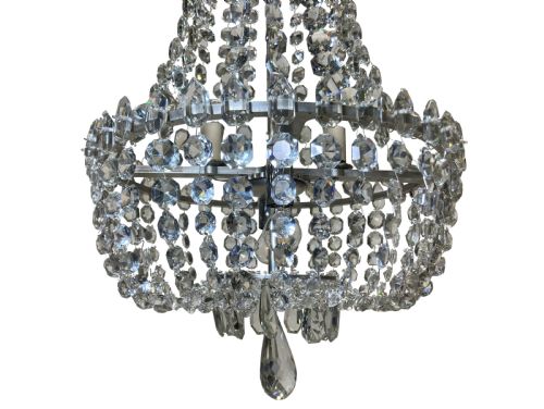 AN ENGLISH CUT GLASS TENT BAG CHANDELIER - ADDITIONAL PHOTO 8