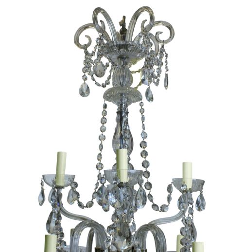 AN EDWARDIAN EIGHT ARM CUT GLASS CHANDELIER - ADDITIONAL PHOTO 1