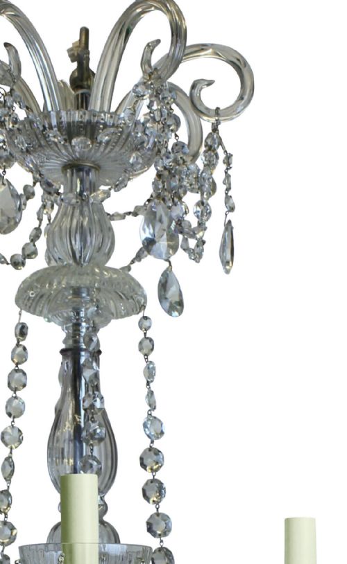 AN EDWARDIAN EIGHT ARM CUT GLASS CHANDELIER - ADDITIONAL PHOTO 3