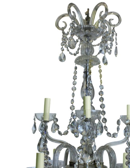 AN EDWARDIAN EIGHT ARM CUT GLASS CHANDELIER - ADDITIONAL PHOTO 4
