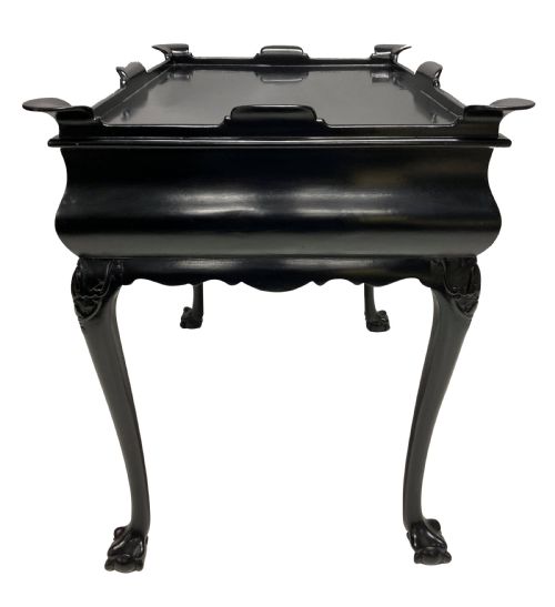 A BLACK LACQUERED WALNUT SILVER TABLE - ADDITIONAL PHOTO 3