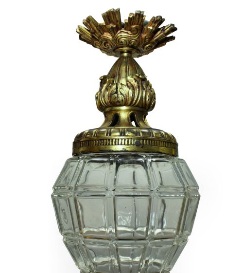 A GILT BRONZE GLASS LANTERN AFTER VERSAILLE - ADDITIONAL PHOTO 3