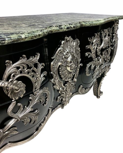 A MONUMENTAL SILVER MOUNTED COMMODE A VANTAUX AFTER GAUDREAUX - ADDITIONAL PHOTO 1