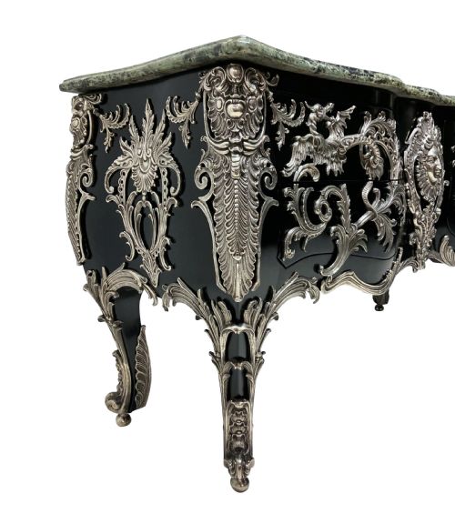 A MONUMENTAL SILVER MOUNTED COMMODE A VANTAUX AFTER GAUDREAUX - ADDITIONAL PHOTO 2