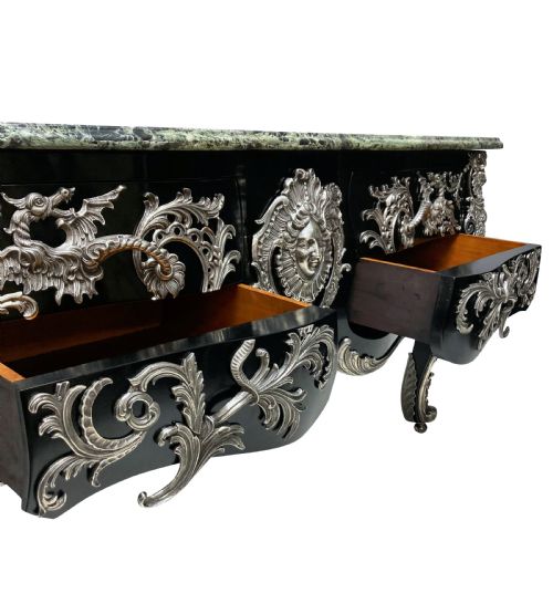 A MONUMENTAL SILVER MOUNTED COMMODE A VANTAUX AFTER GAUDREAUX - ADDITIONAL PHOTO 3
