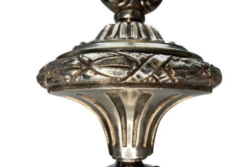 A FINE CUT EDWARDIAN CUT GLASS SILVER PLATED PENDANT LIGHT - ADDITIONAL PHOTO 2